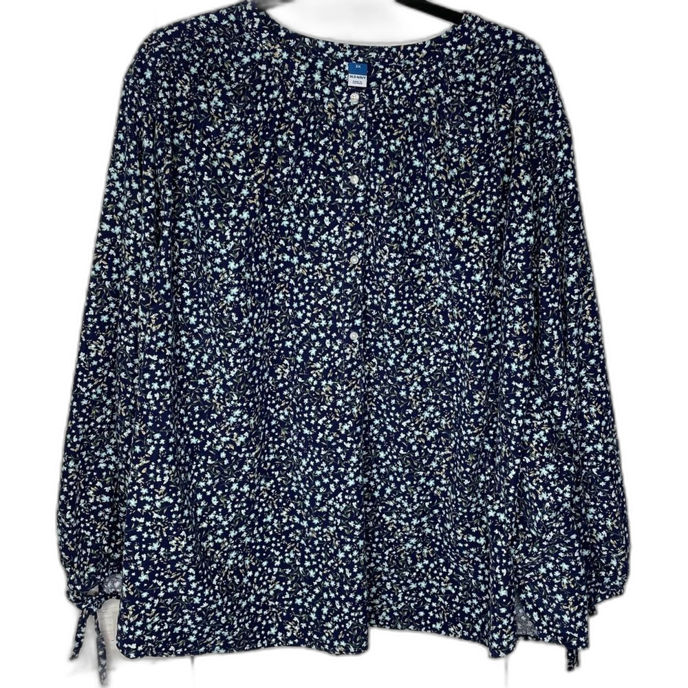 Old Navy Womens Plus 3X  Ditzy Floral Corduroy Boho Peasant Pullover NWT